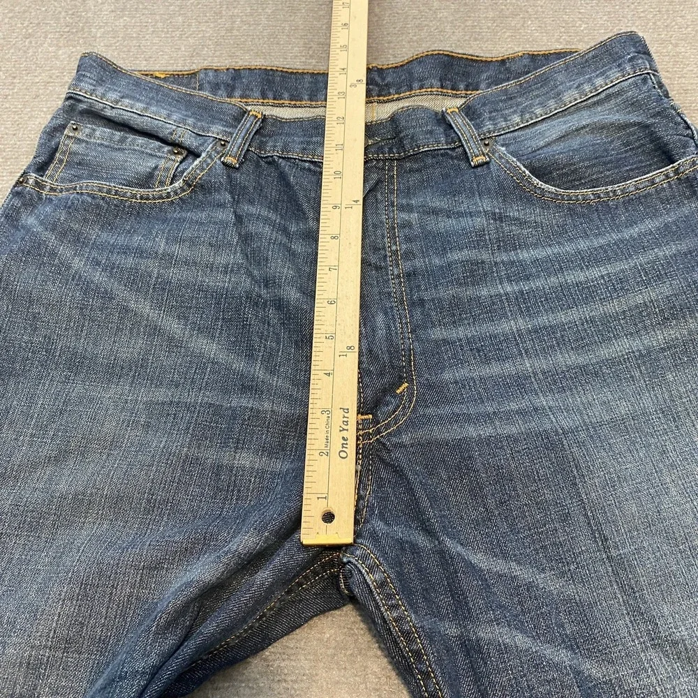 Levis 550 Jeans Mens 38x29 Classic Fit Blue Baggy Distressed Denim Whiskered
